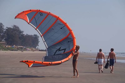 Preparing to Kite Surf Arambol