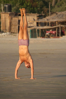 Doing a Handstand Arambol Beach