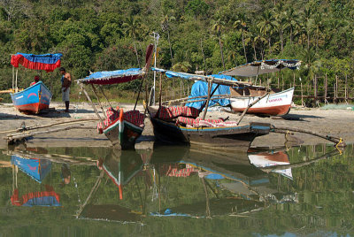 Boats Reflected in Lake Palolem