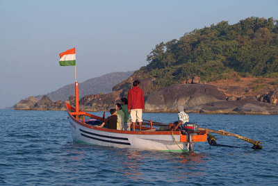 Dolphin Boat with Indian Flag Palolem