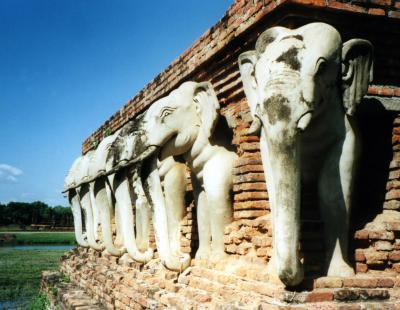 Elephant Temple, Sukothai, Thailand