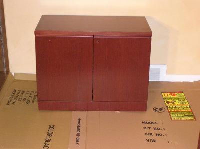 One of three base cabinets.