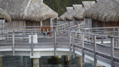 The walkway to the over water bungalows