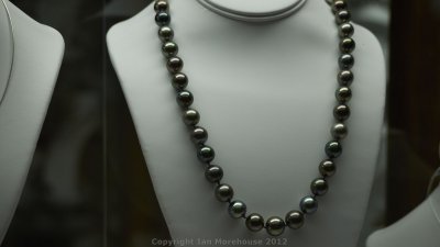 A black pearl necklace