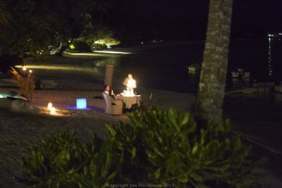 Wedding breakfast on  beach