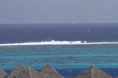 Waves breaking on outer reef