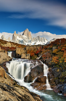 Fitz roy and waterfall