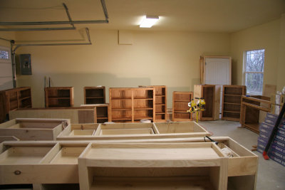 We are making some progress on getting the base cabinets and uppers done - but we are doing the doors and drawers later