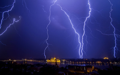 lightning over Budapest