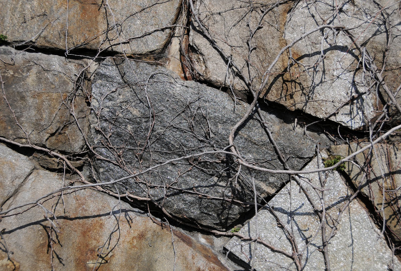 Stone Wall - Parking Lot Visitor Entrance