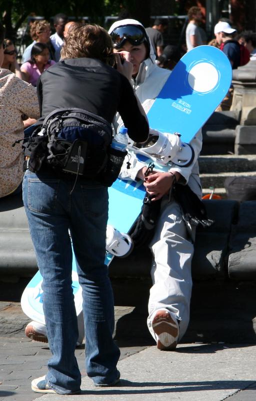 Snowboarder on a Sunny May Day