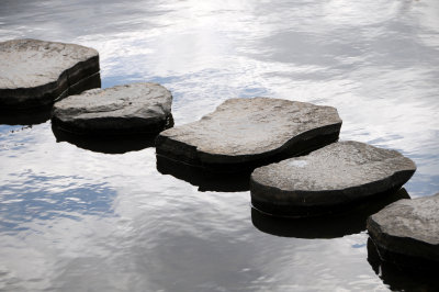 Pond Stepping Stones Through the Sky - Japanese Garden