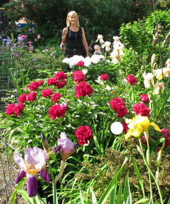 Community Gardener in Her Flower Garden
