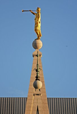 Angel Moroni at the Top of the Mormon Temple - Salt Lake City
