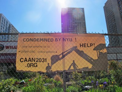 Condemned by President Sexton's (De)Construction Plan at NYU by the NYC Government 