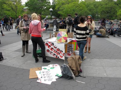 NYU Student Protest Demonstration at WSP Fountain