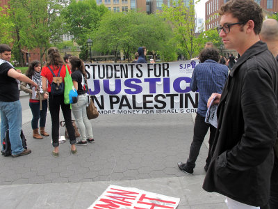 NYU Student Protest Demonstration at WSP Fountain