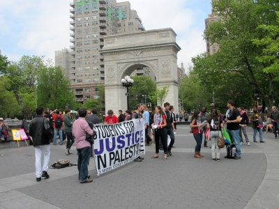 NYU Student Protest Demonstration at WSP Fountain