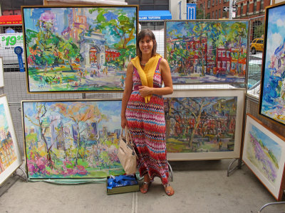 Artist Sonia Grineva at the Washington Square Art Show