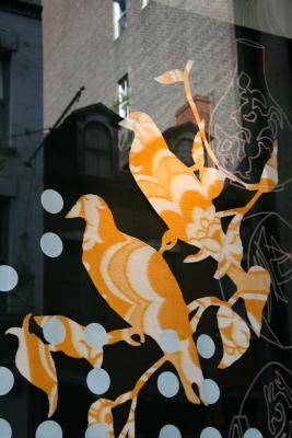 Bird Tapestry & Street Skyline Reflection