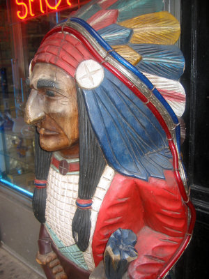 Indian Chief at a Smoke Shop