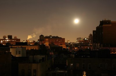 Wolf Moon - West Greenwich Village near Sunrise