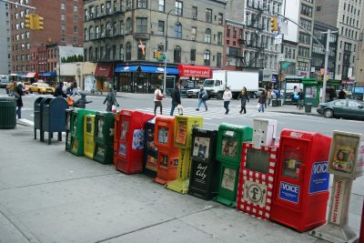 News Boxes at Intersection