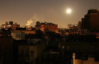 Wolf Moon - West Greenwich Village near Sunrise