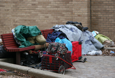 Homeless at NYU Athletic Center Park
