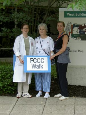 Liddy Shriver Walk at FCCC, Dr.VonMehren, LeeAnn, and nurse Monica