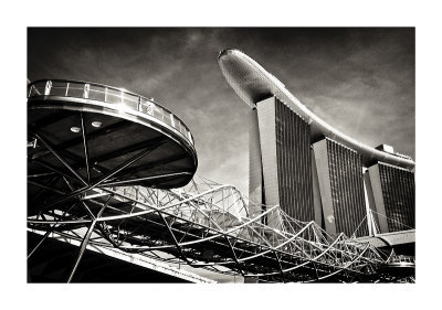 The Helix Bridge & Marina Bay Sands