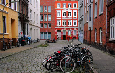 side street (closed for cars),  Hamburg-Altona