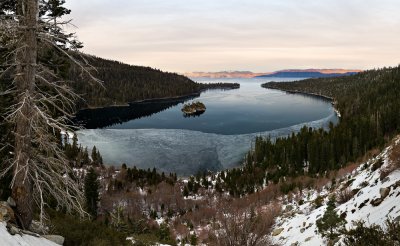Emerald Bay ice on the water