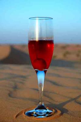 Sunset drinks in the desert
