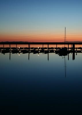 sailboat at dusk