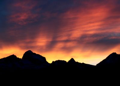 Firey Teton Peaks