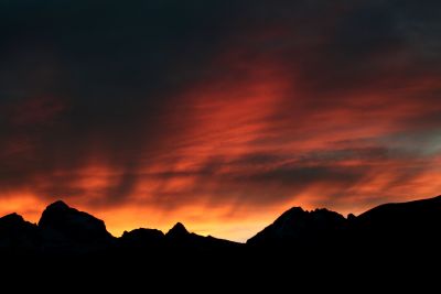 Silhouetted Tetons