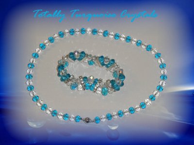 41. Turquoise crystal bracelet and necklace