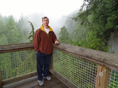 Pete enjoying the peace & quiet of the rain forest