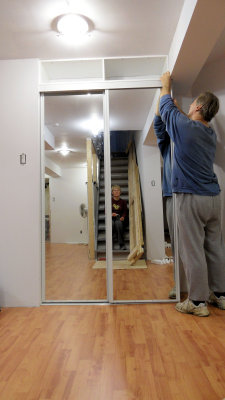Putting a temporary stop so the doors don't come off the end