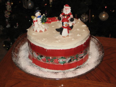 The 2007 Christmas cake. I put my little cross stitch band away somewhere really REALLY safe last year!