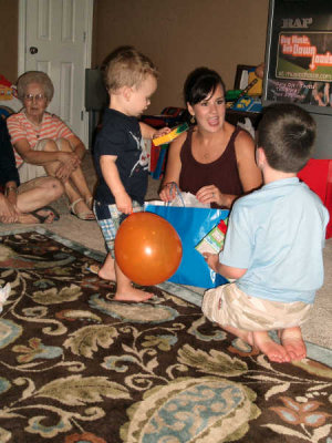 Opening the presents