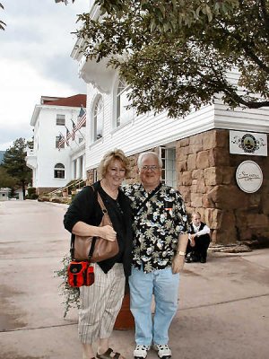 Sheila and Cris at the Stanley Hotel in Estes Park