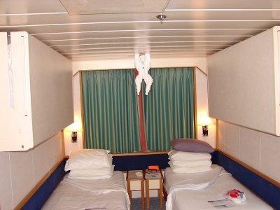 Our Stateroom and the hanging monkey