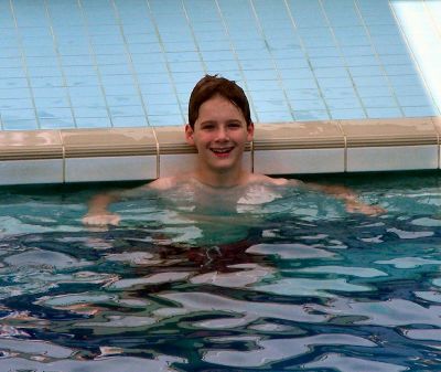 Cal in pool