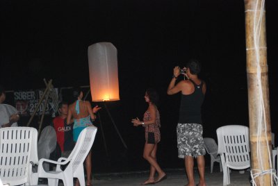 Launch of metre-high lantern at Chaweng Beach.