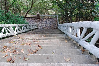Very steep stairs at location of Hin Ta (grandfather)  Hin Yai (grandmother) rocks  