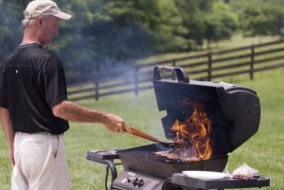 Clint grilling