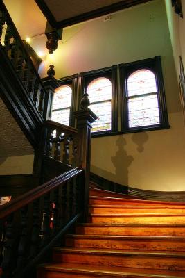 June 22. Looking up a staircase (in a pub)