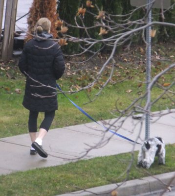 Blonde with dog